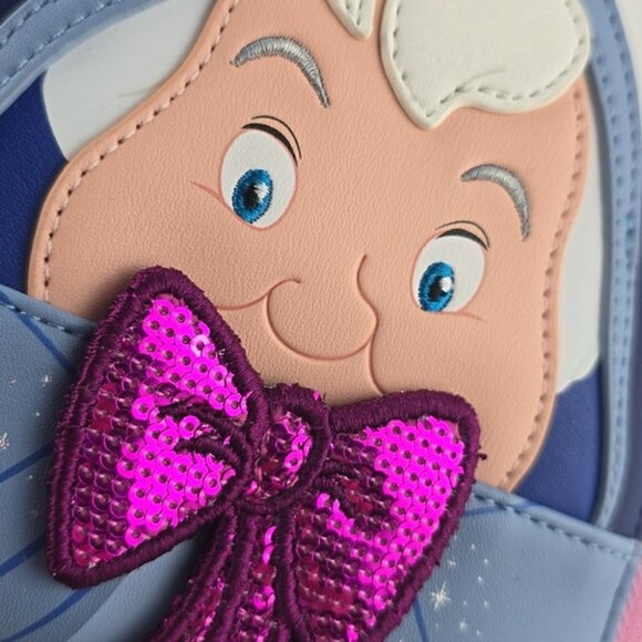 NWT Loungefly x Disney Fairy Godmother Zip Around Wallet Blue Pink Faux Leather - Picture 5 of 13